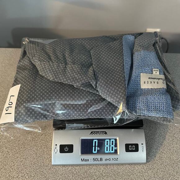 Ted Baker Endurance Mens Shirt 17, 32/33 Gray Blue Flip Cuff Button Up Geometric - Picture 15 of 15